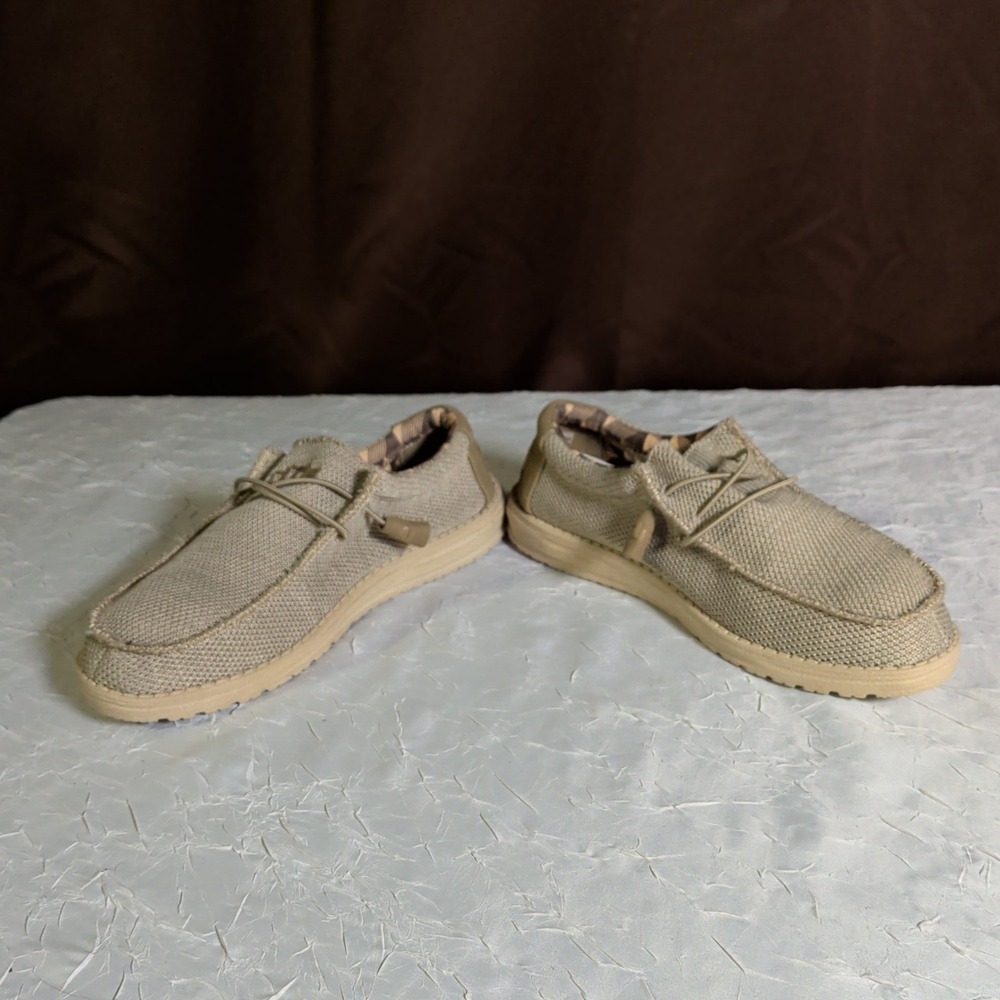 Hey Dude Wally Sox Shoes Mens Size 7 Gray Slip On Moc Boat Loafers Sneakers - Picture 3 of 7